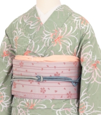 レンタル着物一例 名古屋帯 6月〜9月夏物着物